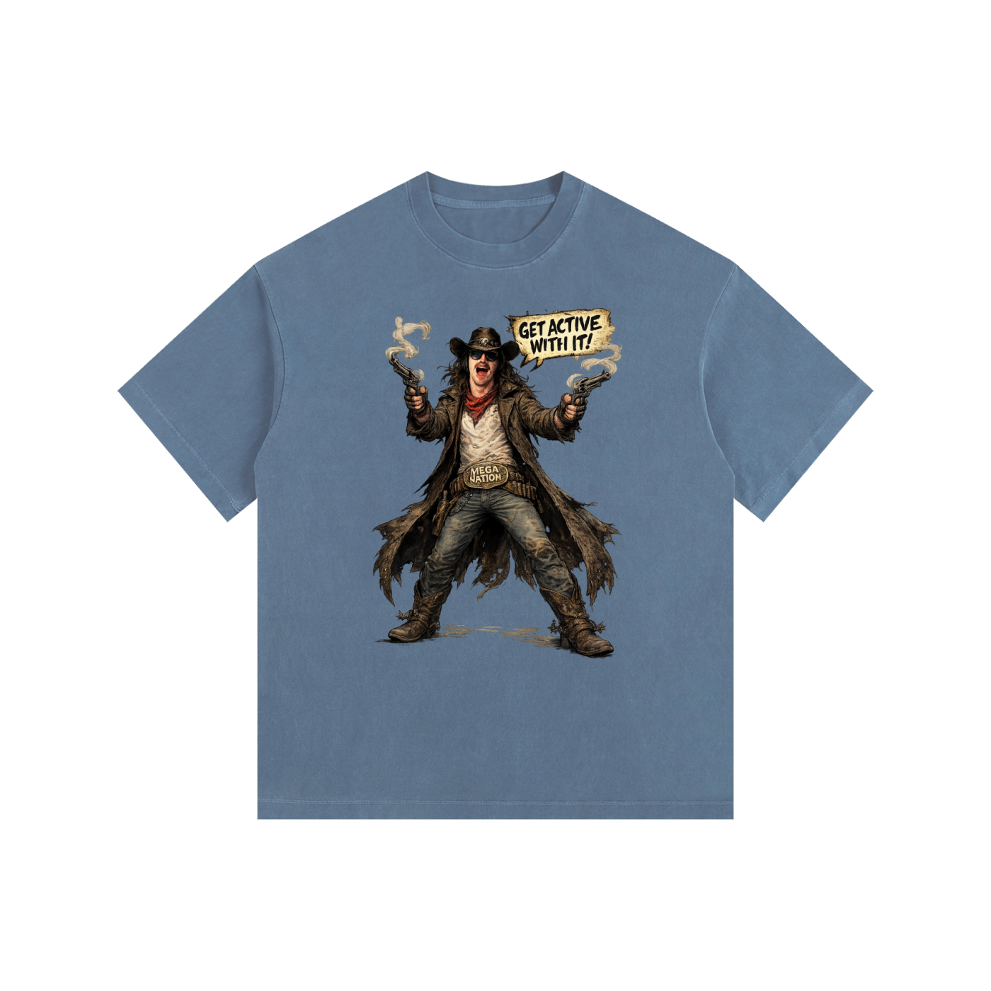 Mega Nation Active Revolvers Oversized Cotton T-Shirt (11 colors)