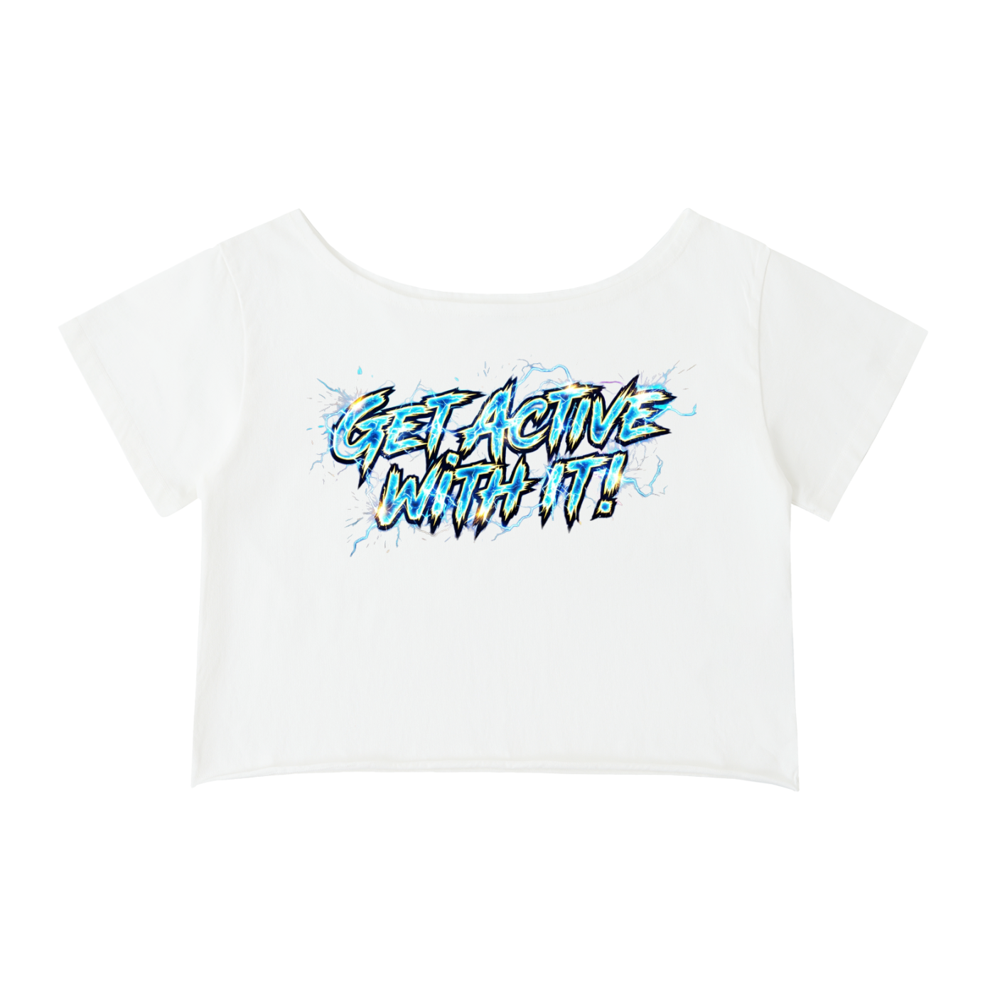 Get Active With It Voltage Off-Shoulder Cropped T-Shirt (4 colors)