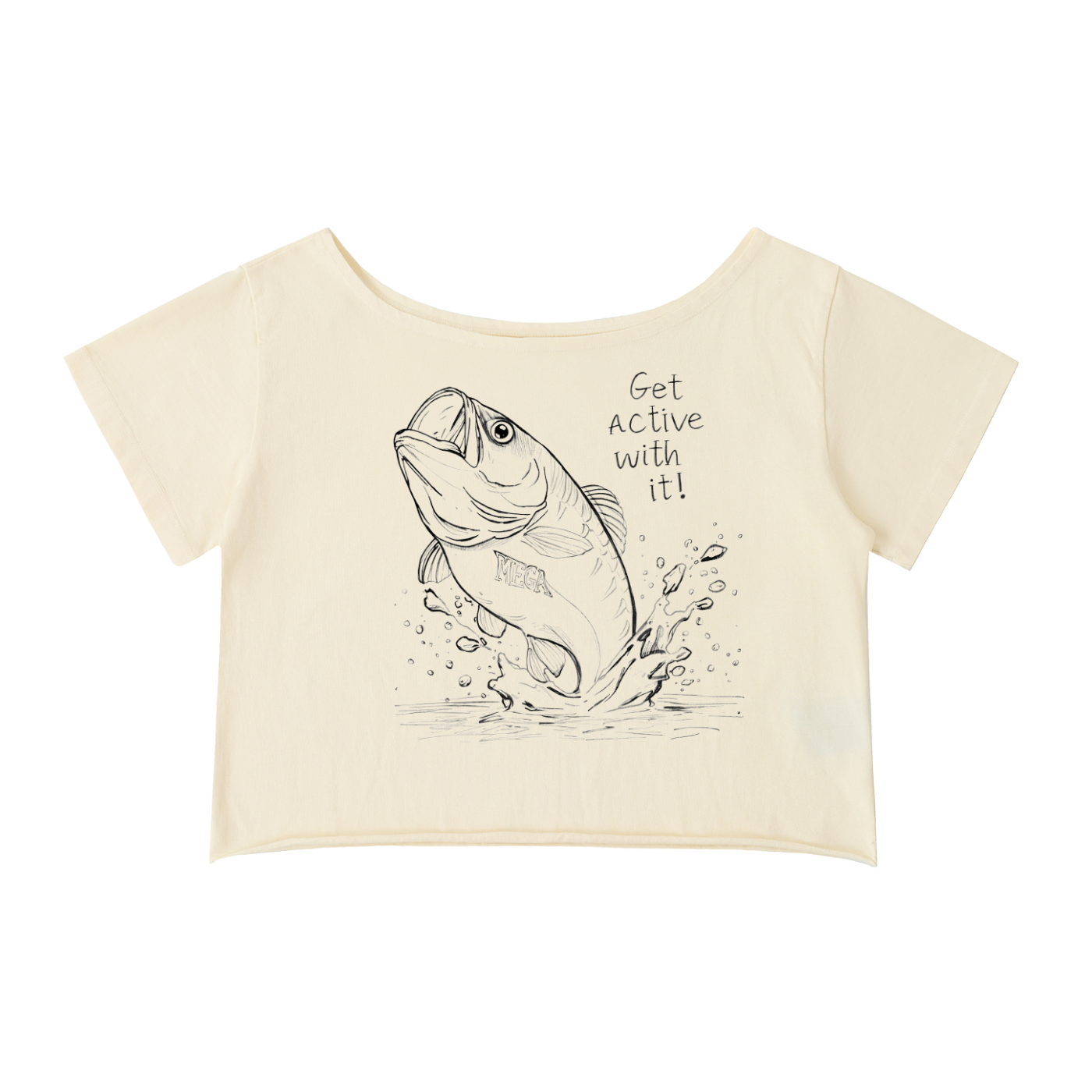 Get Active Bass Off-Shoulder Cropped T-Shirt (3 colors)