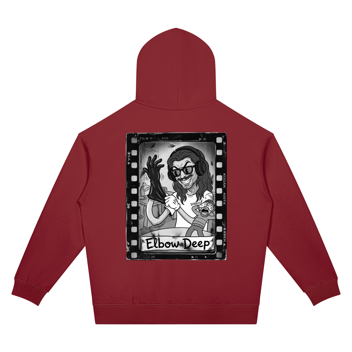 Elbow Deep Film Roll Unisex Oversized Drop Shoulder Hoodie (7 colors)