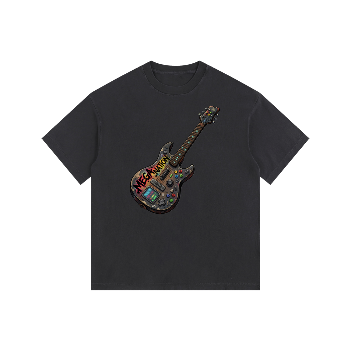 Mega Nation Gamer Guitar 2 Oversized Cotton T-Shirt (11 colors)