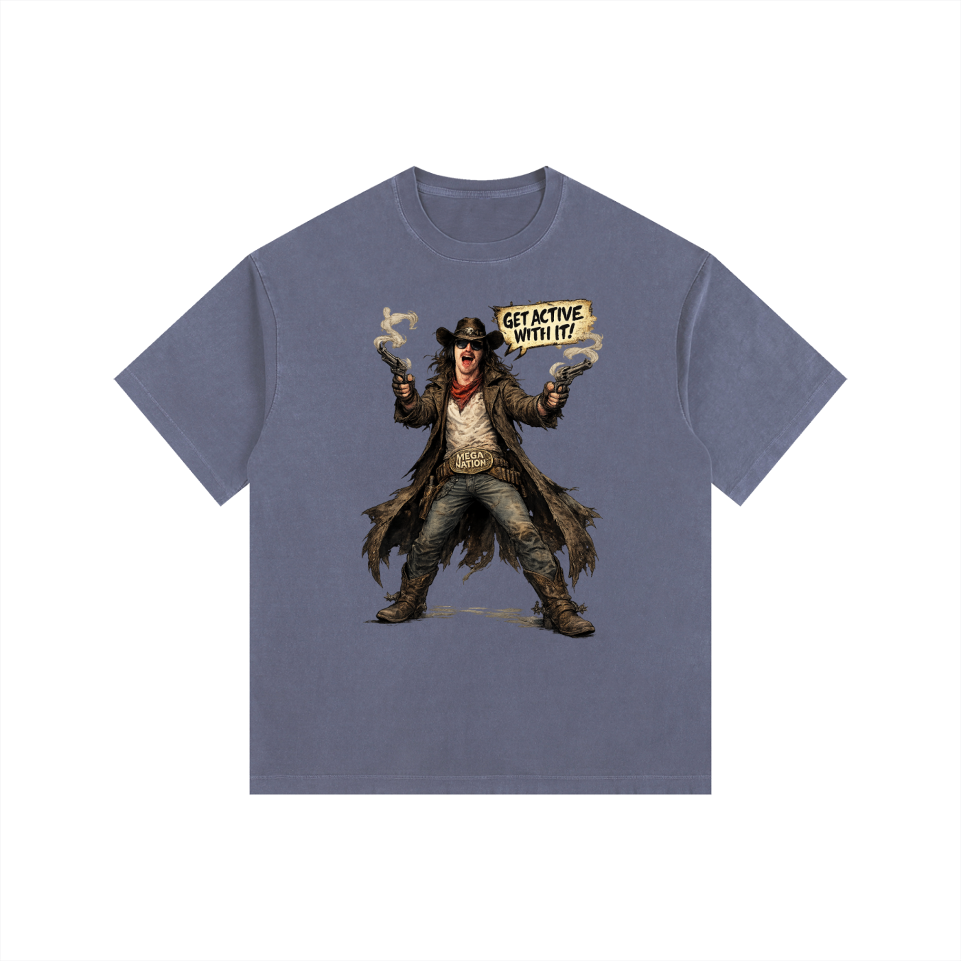 Mega Nation Active Revolvers Oversized Cotton T-Shirt (11 colors)