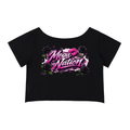 Mega Nation Black Rose Off-Shoulder Cropped T-Shirt 4 colors)