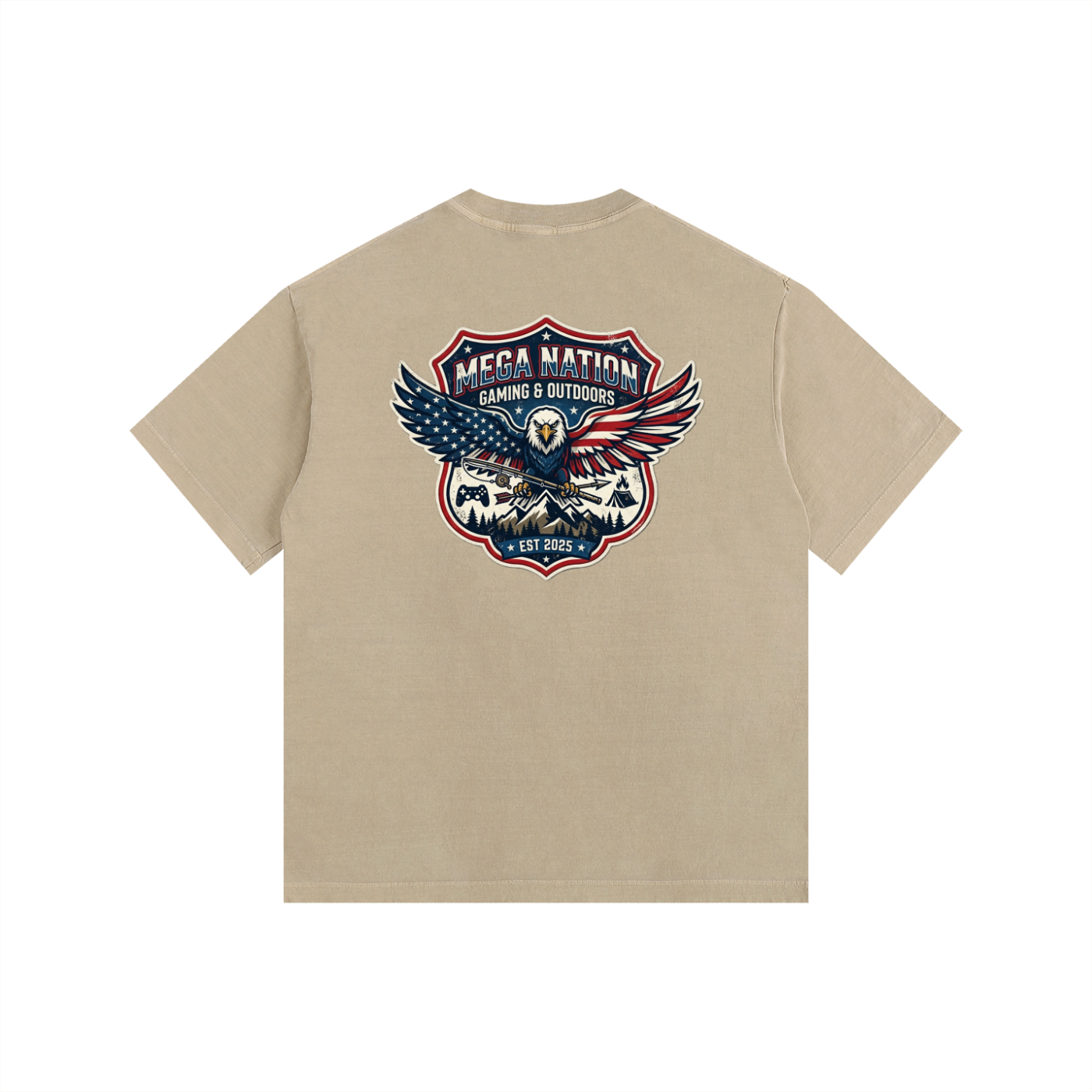 MNA Gaming & Outdoors 2 (Front and Back Logo) Oversized Cotton T-Shirt (8 colors)