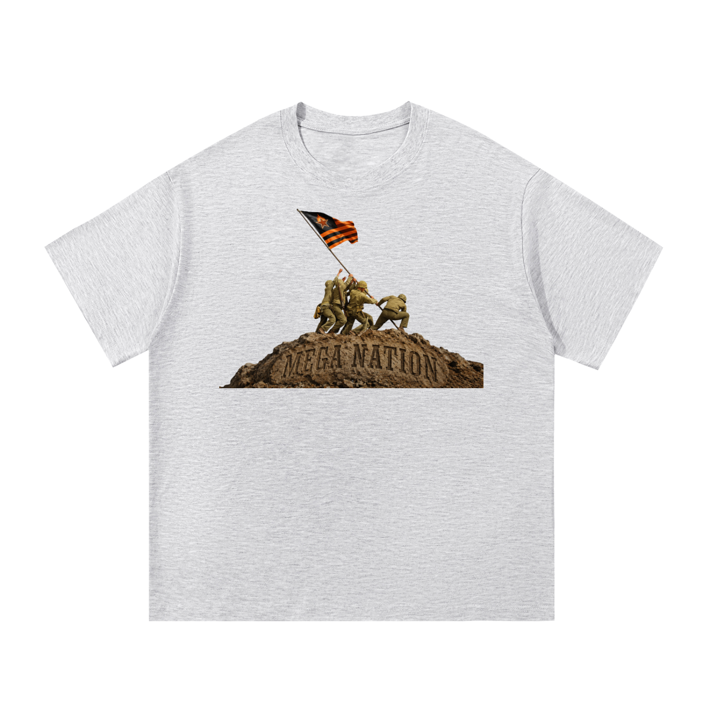 Mega Nation Flag Raising Essential Cotton T-Shirt (8 colors)