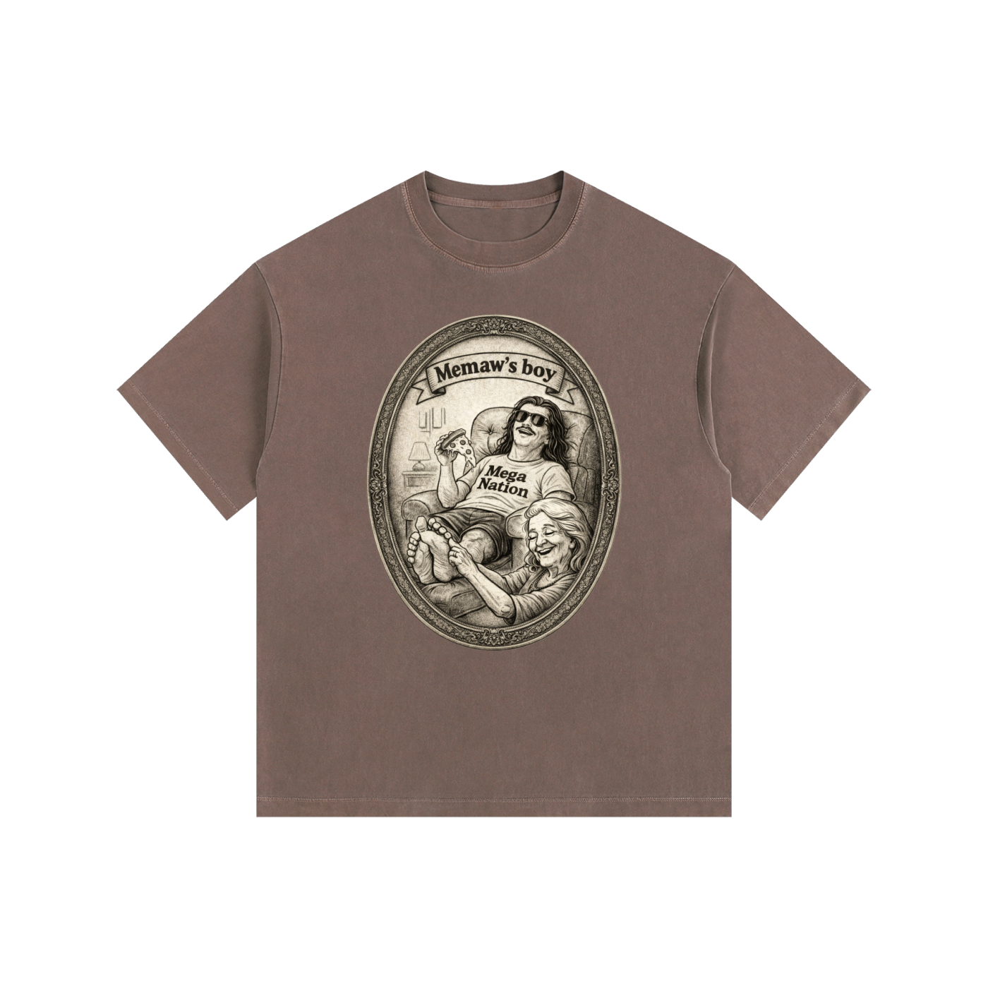 Mega Nation Memaw's Boy Oversized Cotton T-Shirt (11 colors)