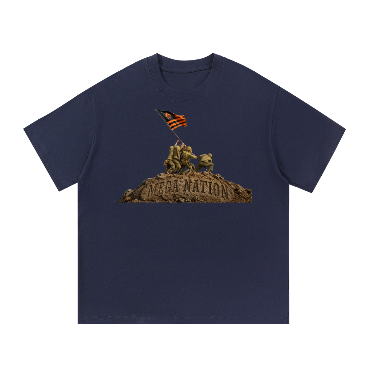 Mega Nation Flag Raising Essential Cotton T-Shirt (8 colors)