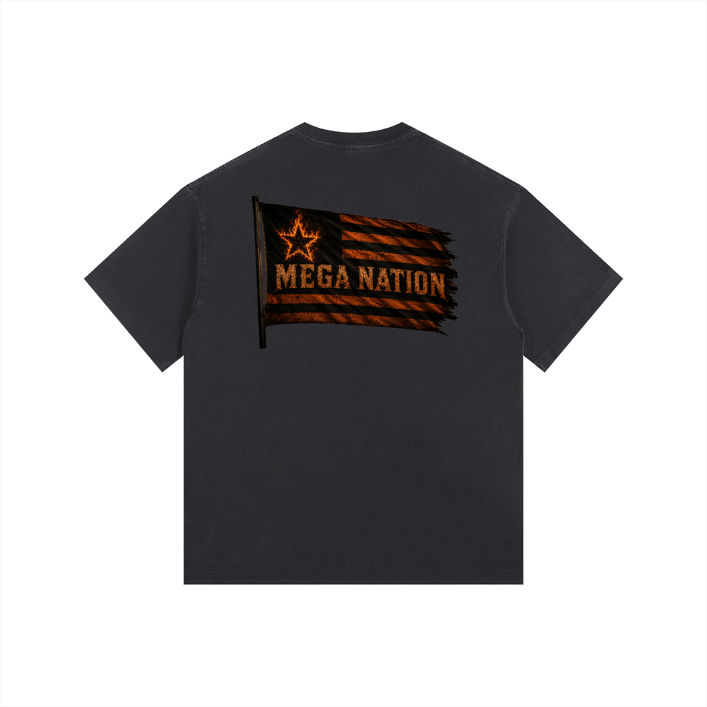 Mega Nation Flag (Front & Back Logo) Oversized Cotton T-Shirt (7 colors)