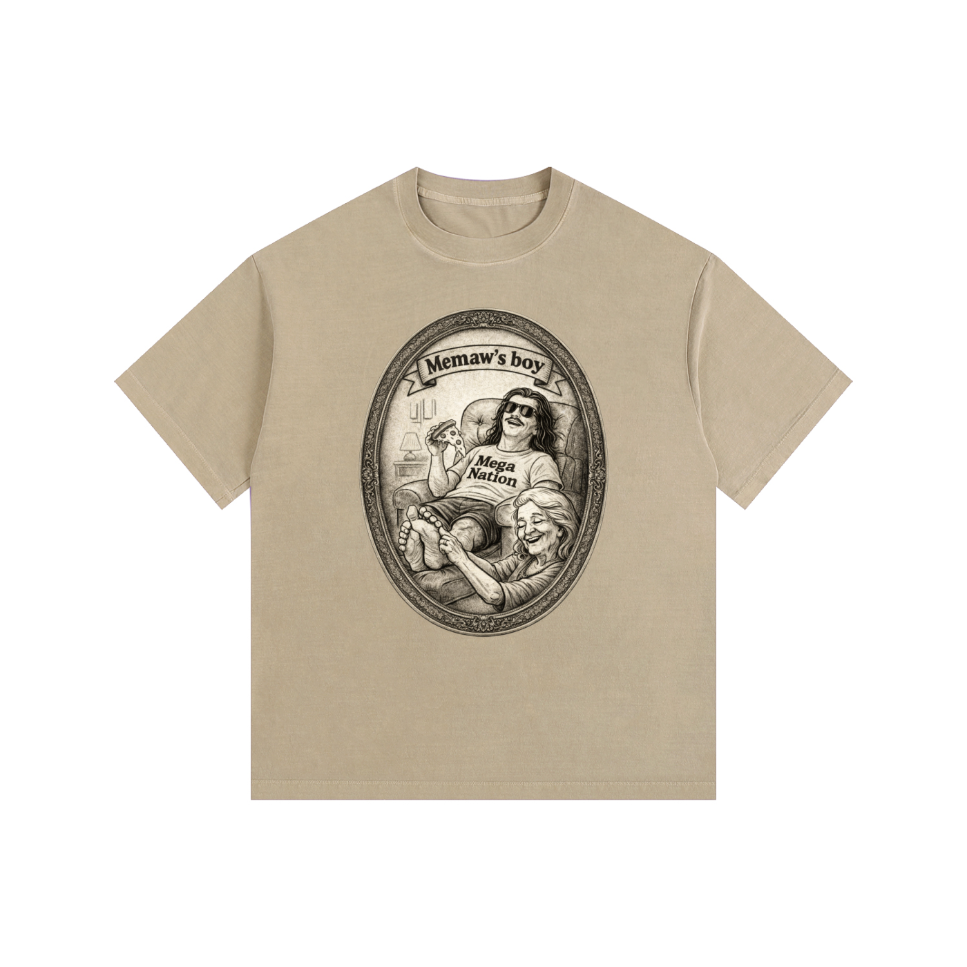 Mega Nation Memaw's Boy Oversized Cotton T-Shirt (11 colors)