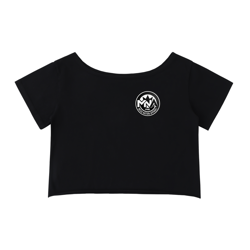 MNA Outlaws (Front and Back Logo) Off-Shoulder Cropped T-Shirt (5 colors)