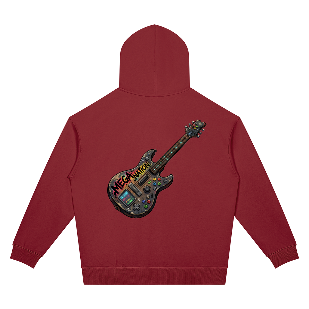 Mega Nation Game Guitar Unisex Oversized Drop Shoulder Hoodie (7 colors)