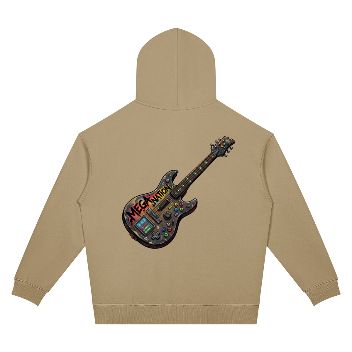 Mega Nation Game Guitar Unisex Oversized Drop Shoulder Hoodie (7 colors)