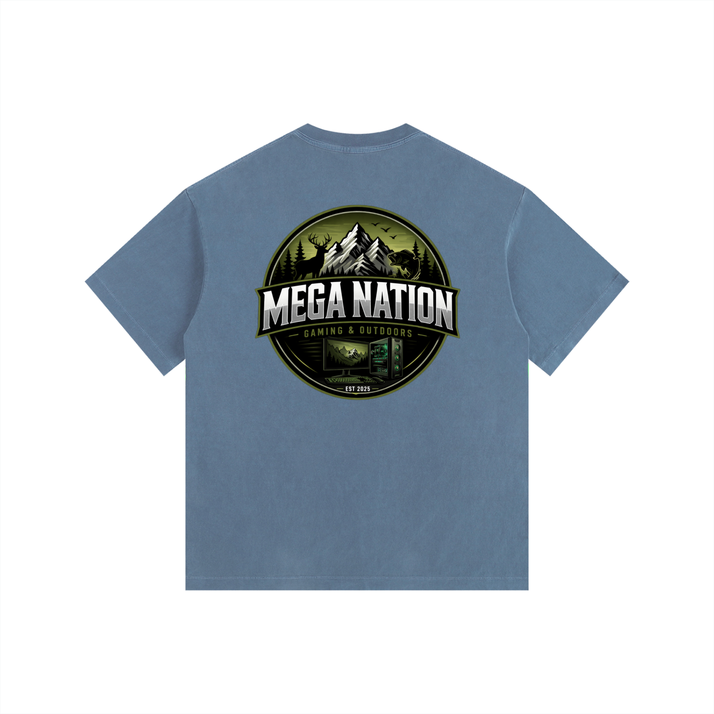 MNA Gaming & Outdoors (Front and Back Logo) Oversized Cotton T-Shirt (8 colors)