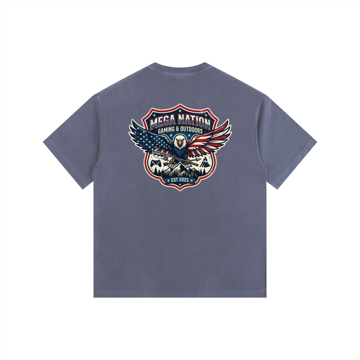 MNA Gaming & Outdoors 2 (Front and Back Logo) Oversized Cotton T-Shirt (8 colors)