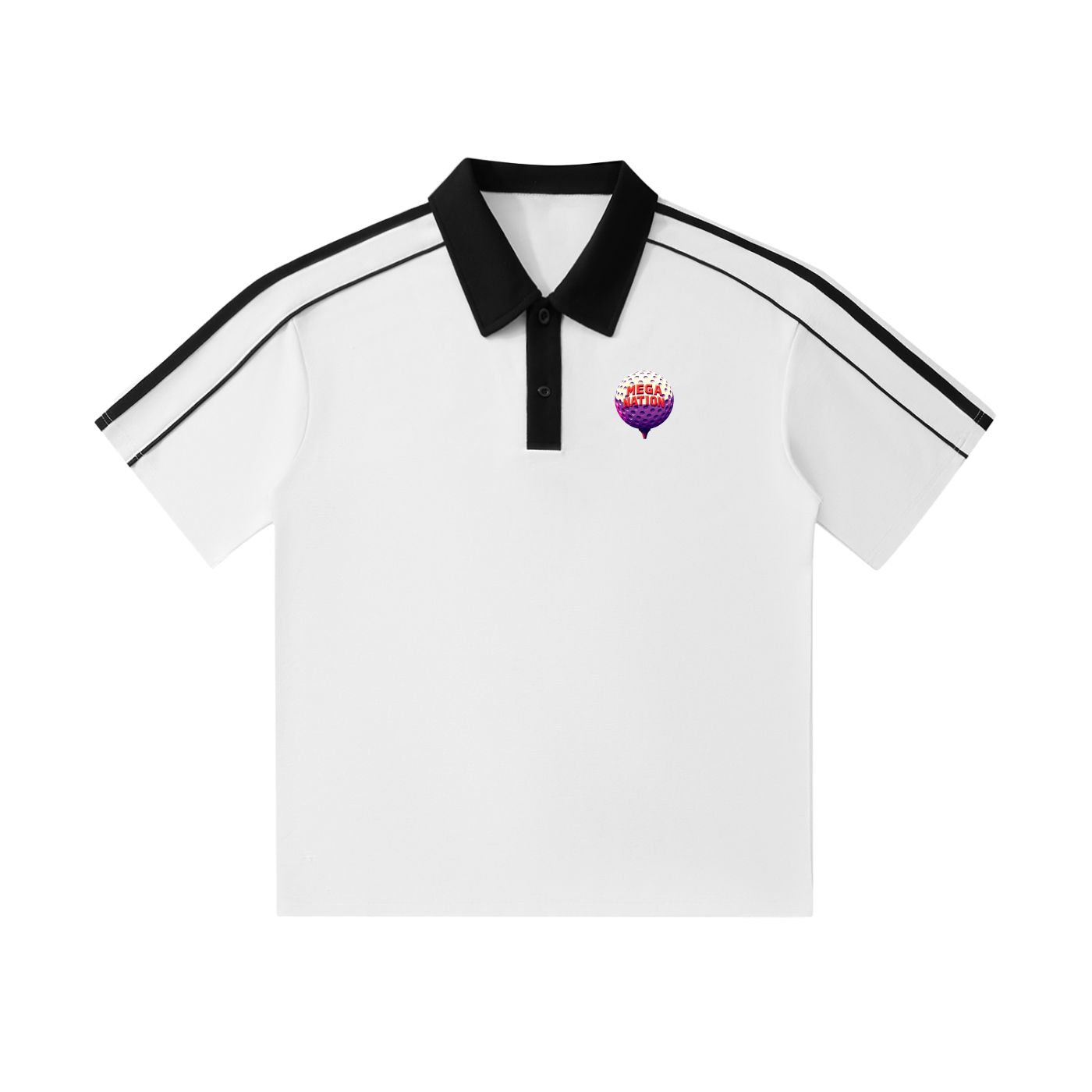 Mega Nation Golf Polo Shirt (Retro Logo) (5 colors)