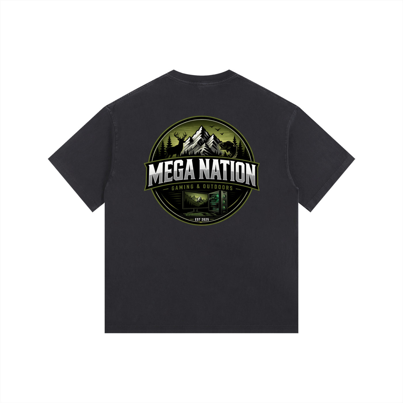 MNA Gaming & Outdoors (Front and Back Logo) Oversized Cotton T-Shirt (8 colors)