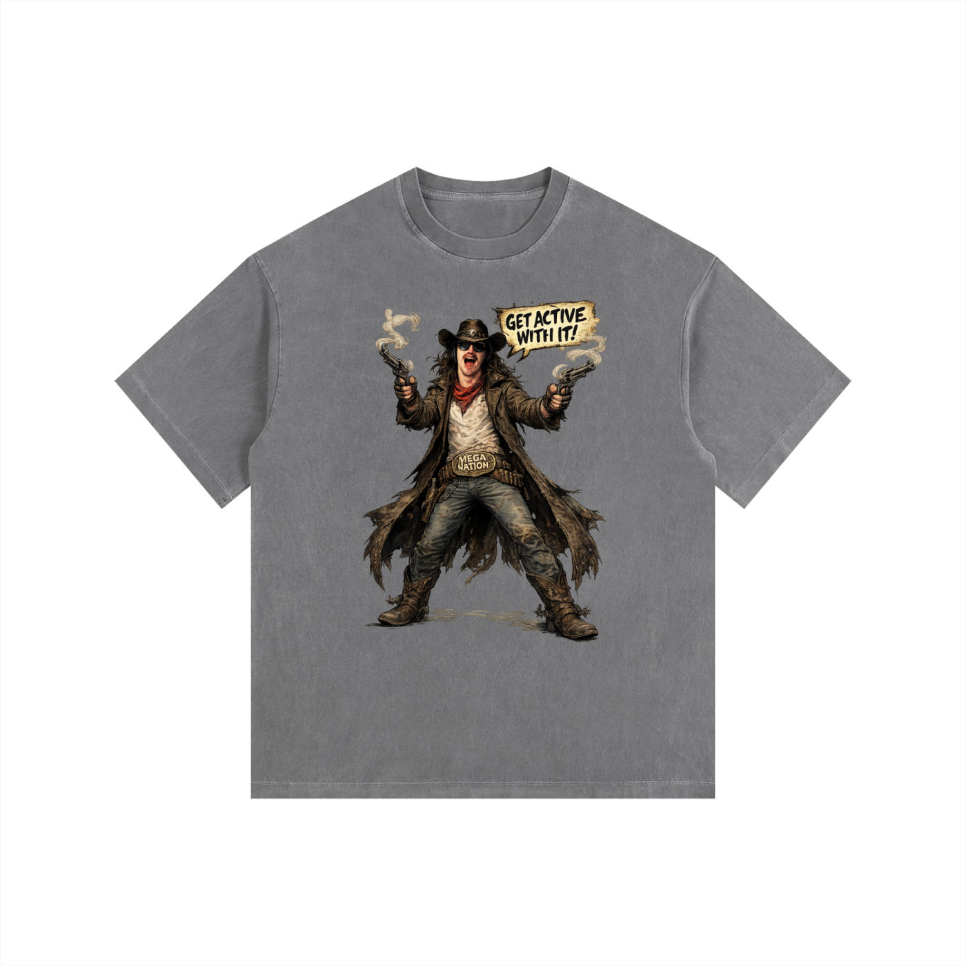 Mega Nation Active Revolvers Oversized Cotton T-Shirt (11 colors)