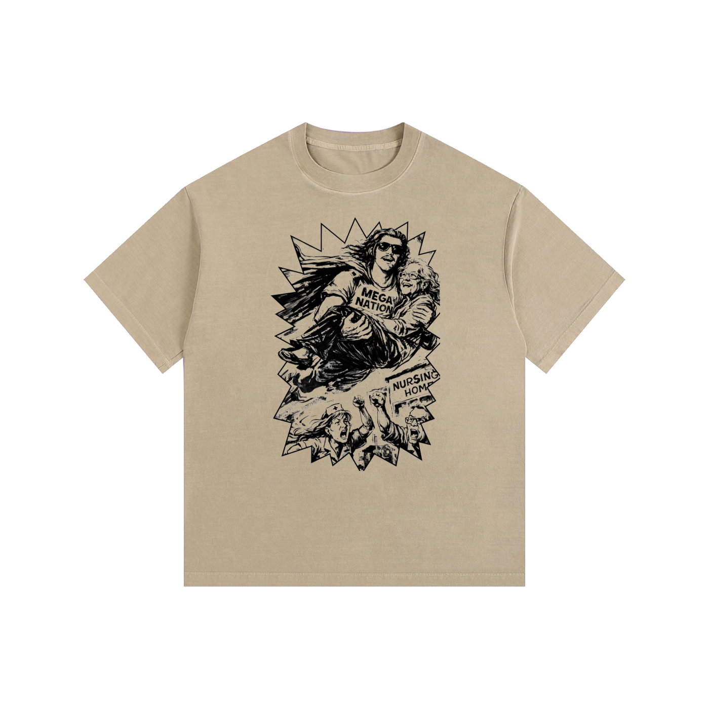Mega Nation Memaw's Hero Oversized Cotton T-Shirt (6 colors)