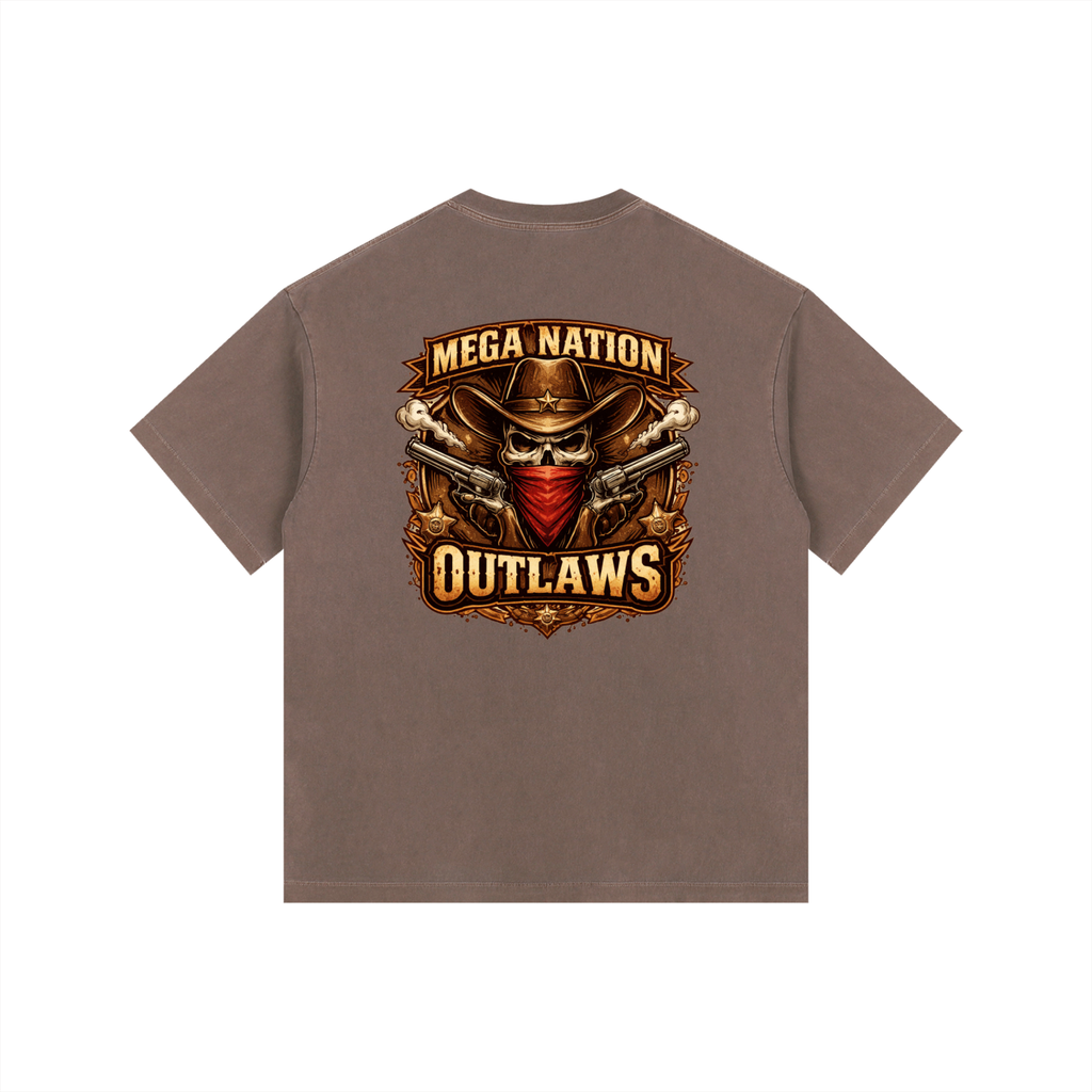 MNA Mega Nation Outlaws (Front and Back Logo) Oversized Cotton T-Shirt (9 colors)