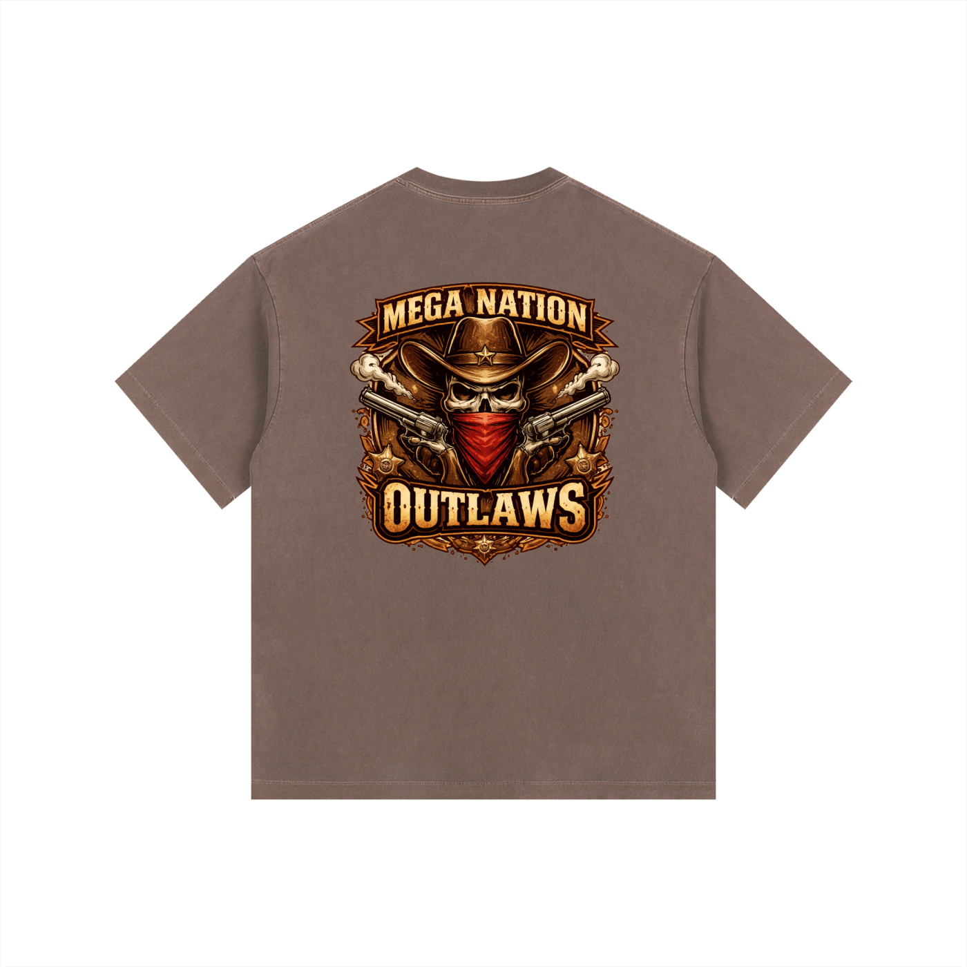 MNA Mega Nation Outlaws (Front and Back Logo) Oversized Cotton T-Shirt (9 colors)