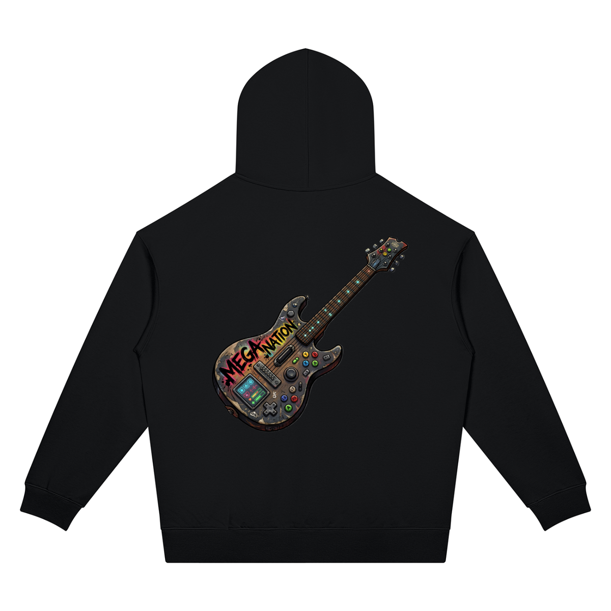 Mega Nation Game Guitar Unisex Oversized Drop Shoulder Hoodie (7 colors)
