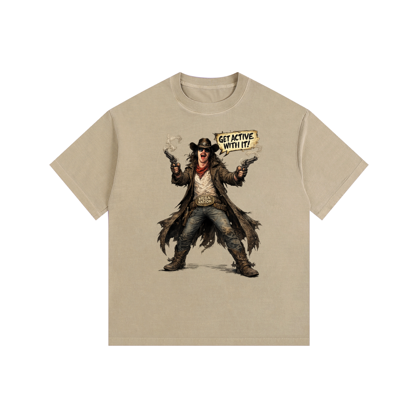 Mega Nation Active Revolvers Oversized Cotton T-Shirt (11 colors)