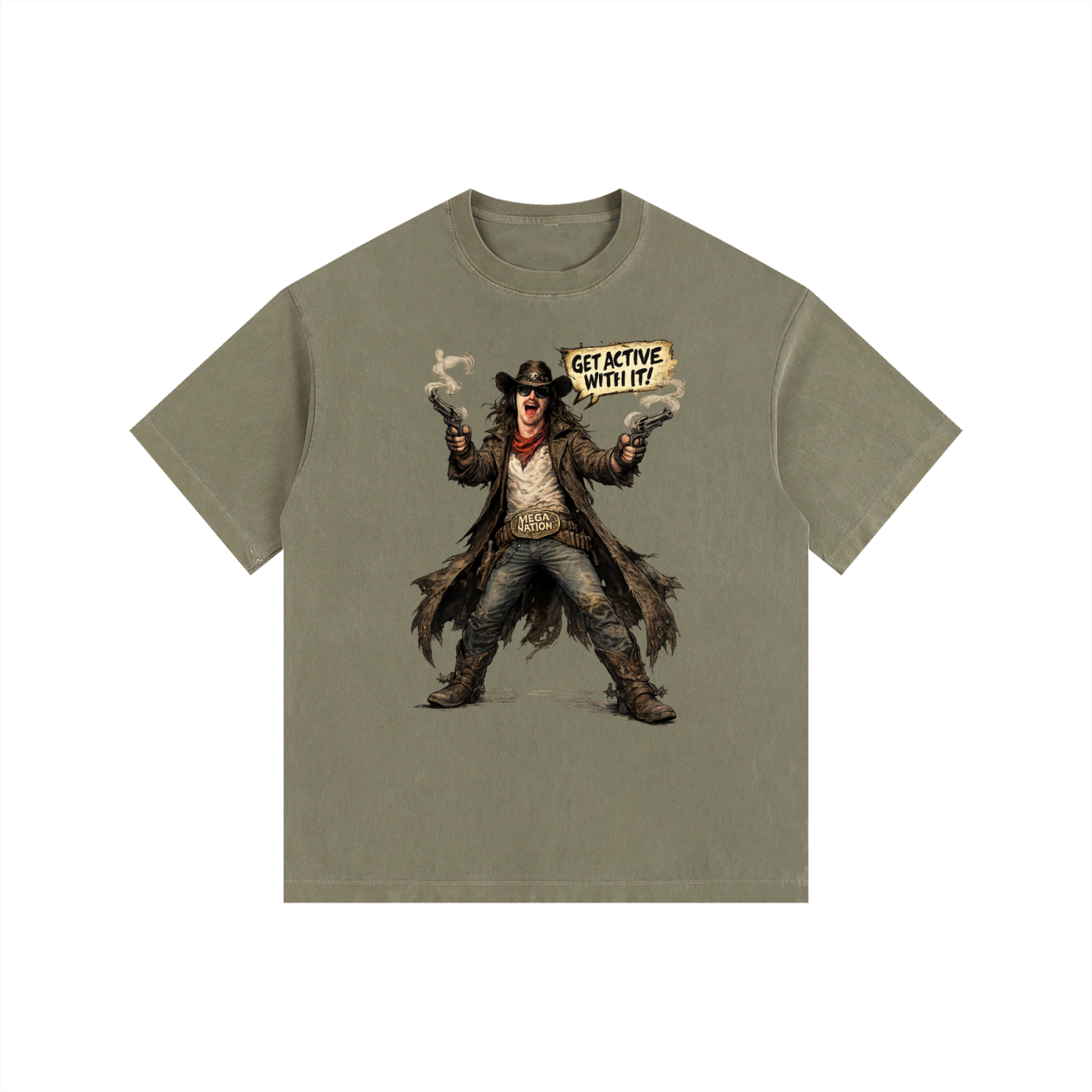 Mega Nation Active Revolvers Oversized Cotton T-Shirt (11 colors)