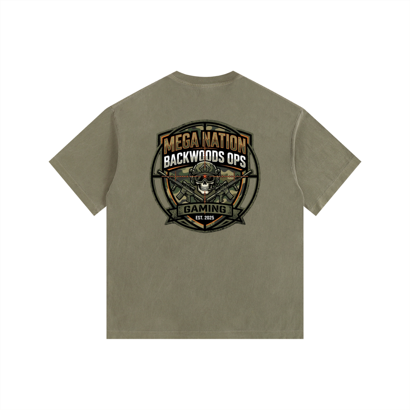 MNA Backwoods OPS (Front and Back Logo) Oversized Cotton T-Shirt (7 colors)