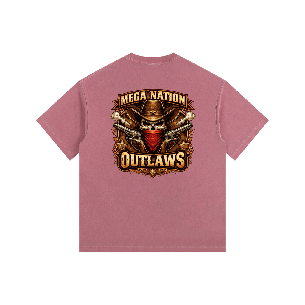 MNA Mega Nation Outlaws (Front and Back Logo) Oversized Cotton T-Shirt (9 colors)