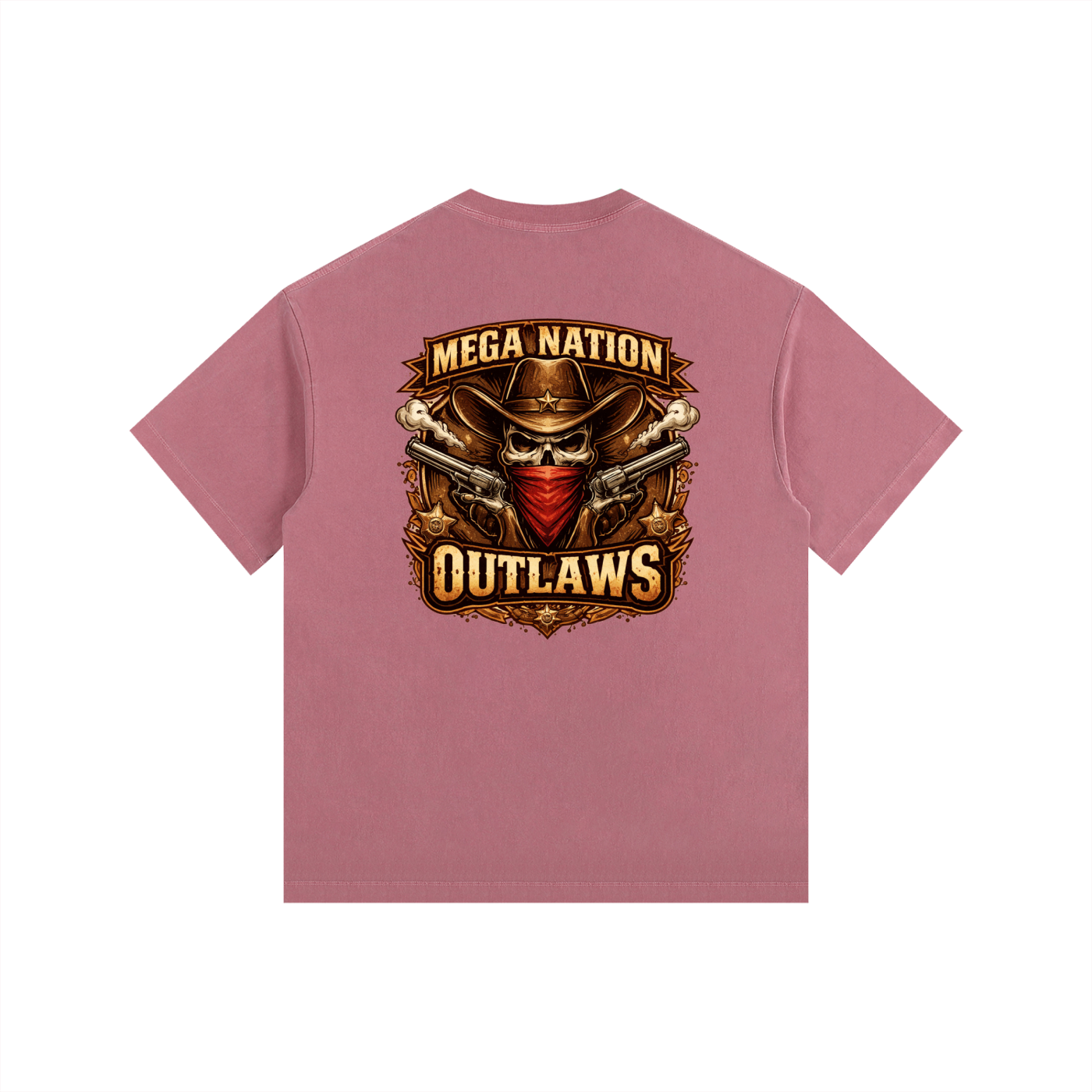MNA Mega Nation Outlaws (Front and Back Logo) Oversized Cotton T-Shirt (9 colors)