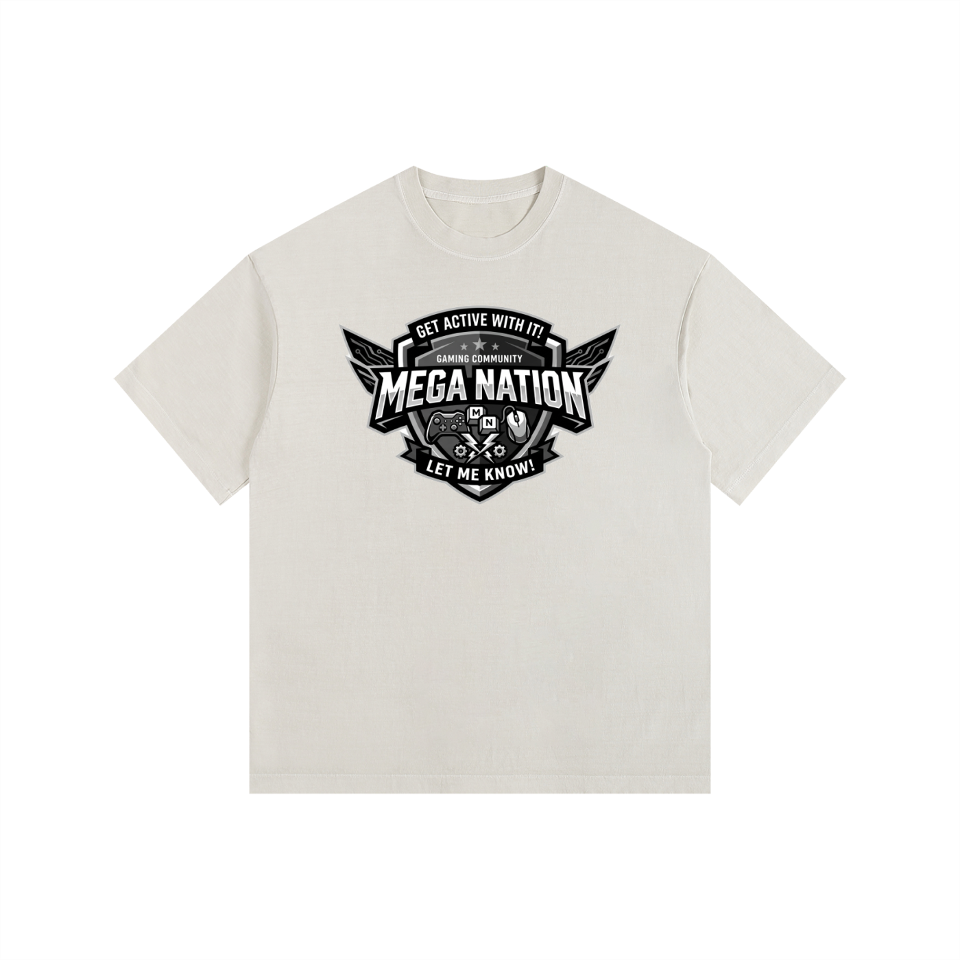 Mega Nation Gaming Community Oversized Cotton T-Shirt (11 colors)