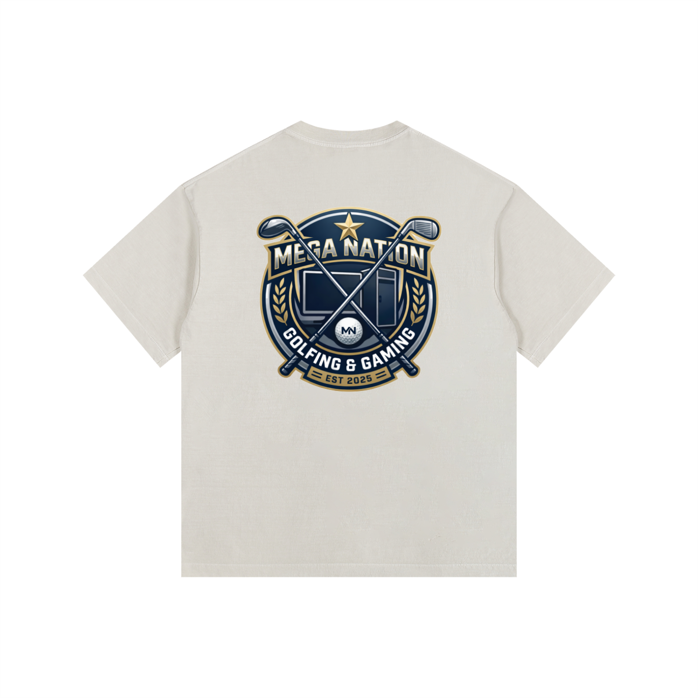 MNA Golf & Gaming (Front and Back Logo) Oversized Cotton T-Shirt (7 colors)