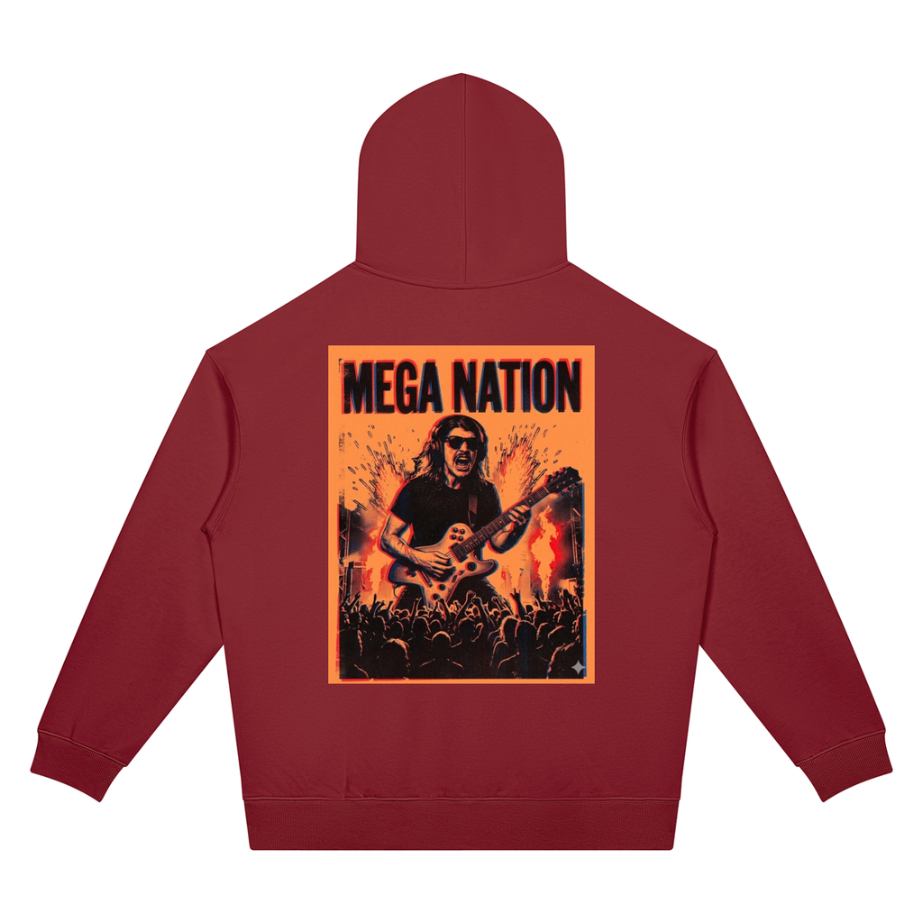 Mega Nation Gamer Guitar Unisex Oversized Drop Shoulder Hoodie (7 colors)