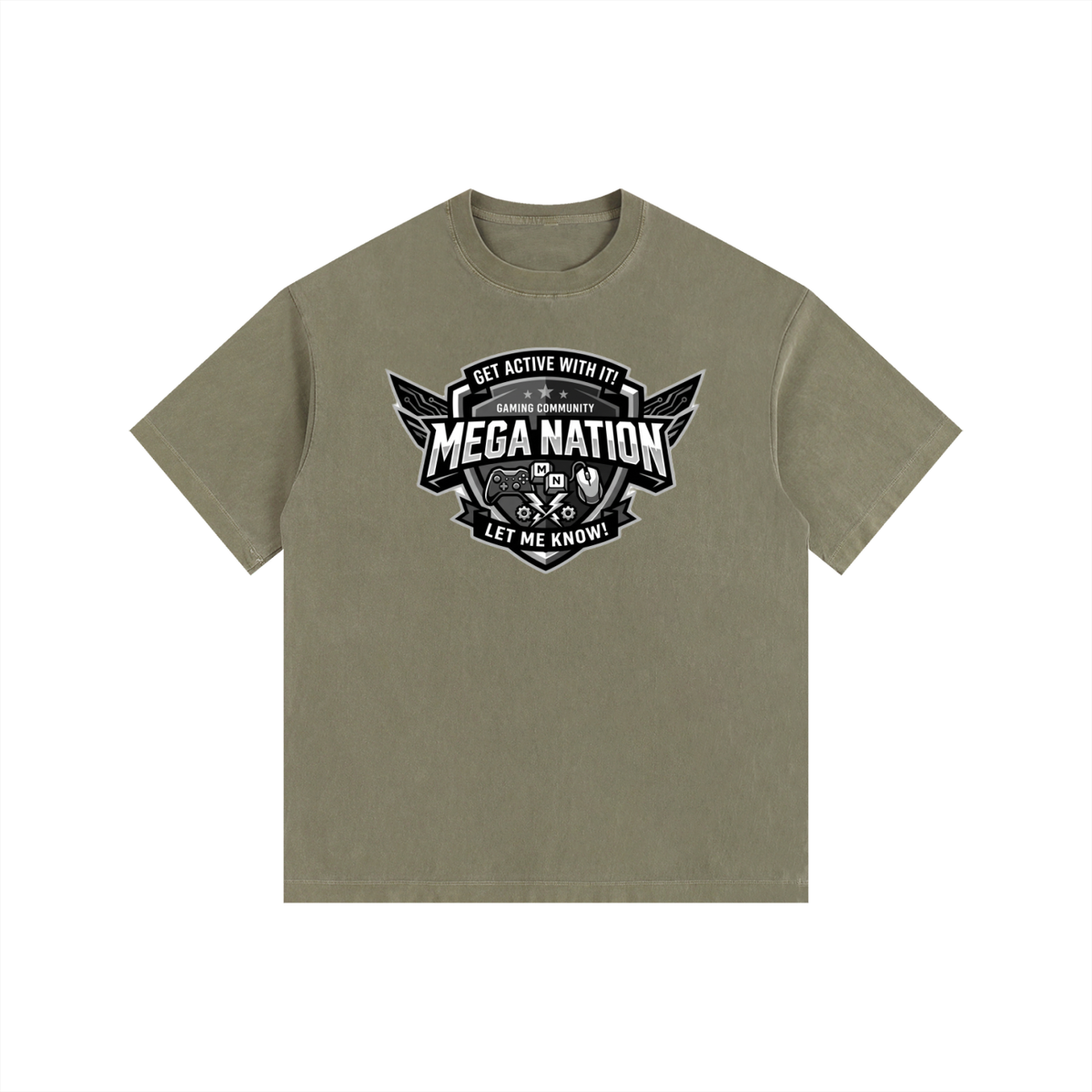 Mega Nation Gaming Community Oversized Cotton T-Shirt (11 colors)
