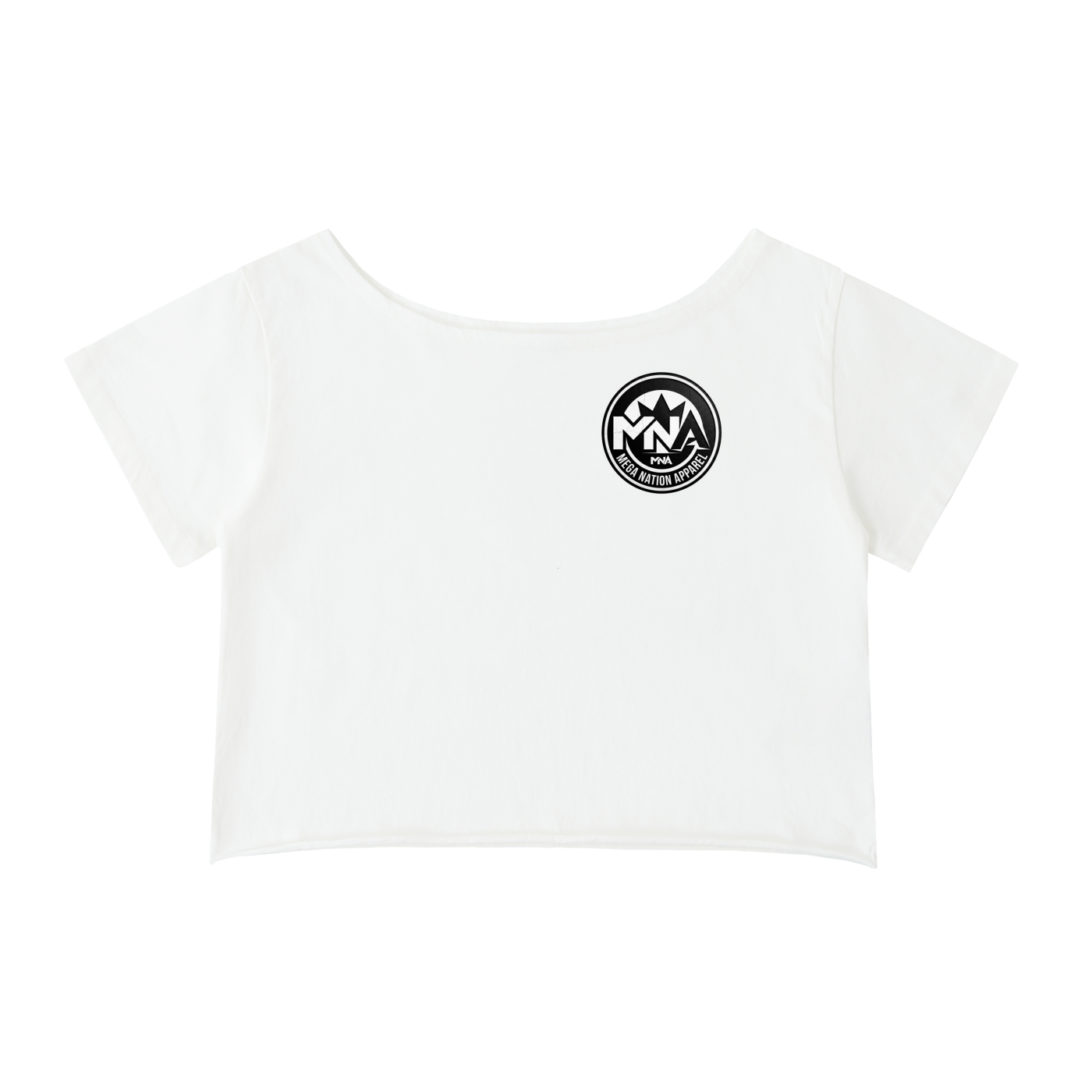 MNA Vibe & Conquer (Front and Back Logo) Off-Shoulder Cropped T-Shirt (4 colors)