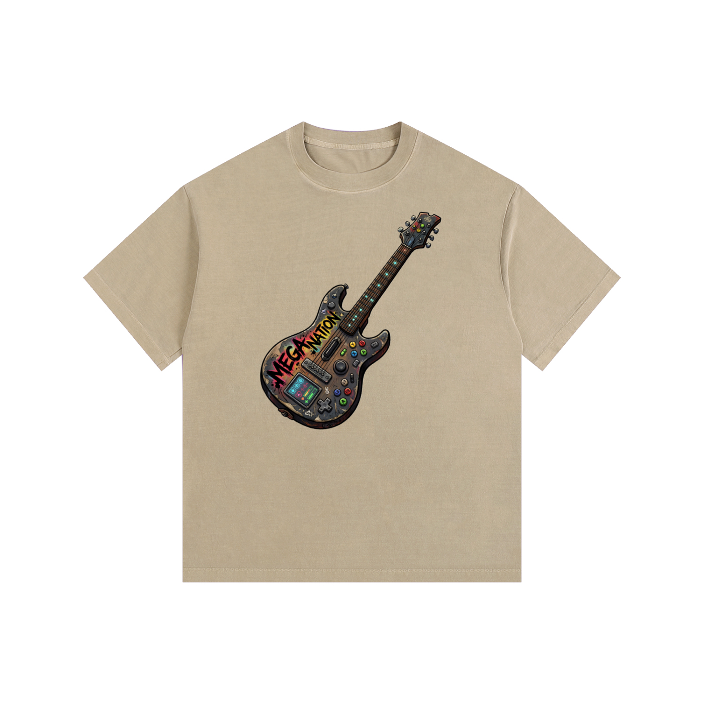 Mega Nation Gamer Guitar 2 Oversized Cotton T-Shirt (11 colors)