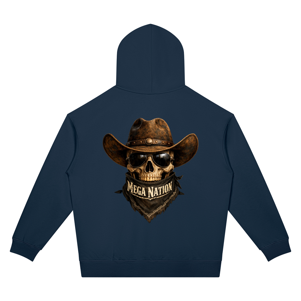 Mega Nation Outlaw Skull Unisex Oversized Drop Shoulder Hoodie (7 colors)