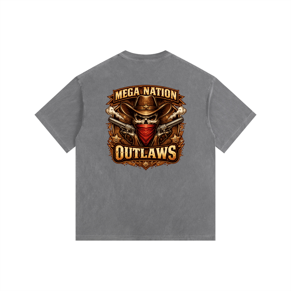 MNA Mega Nation Outlaws (Front and Back Logo) Oversized Cotton T-Shirt (9 colors)