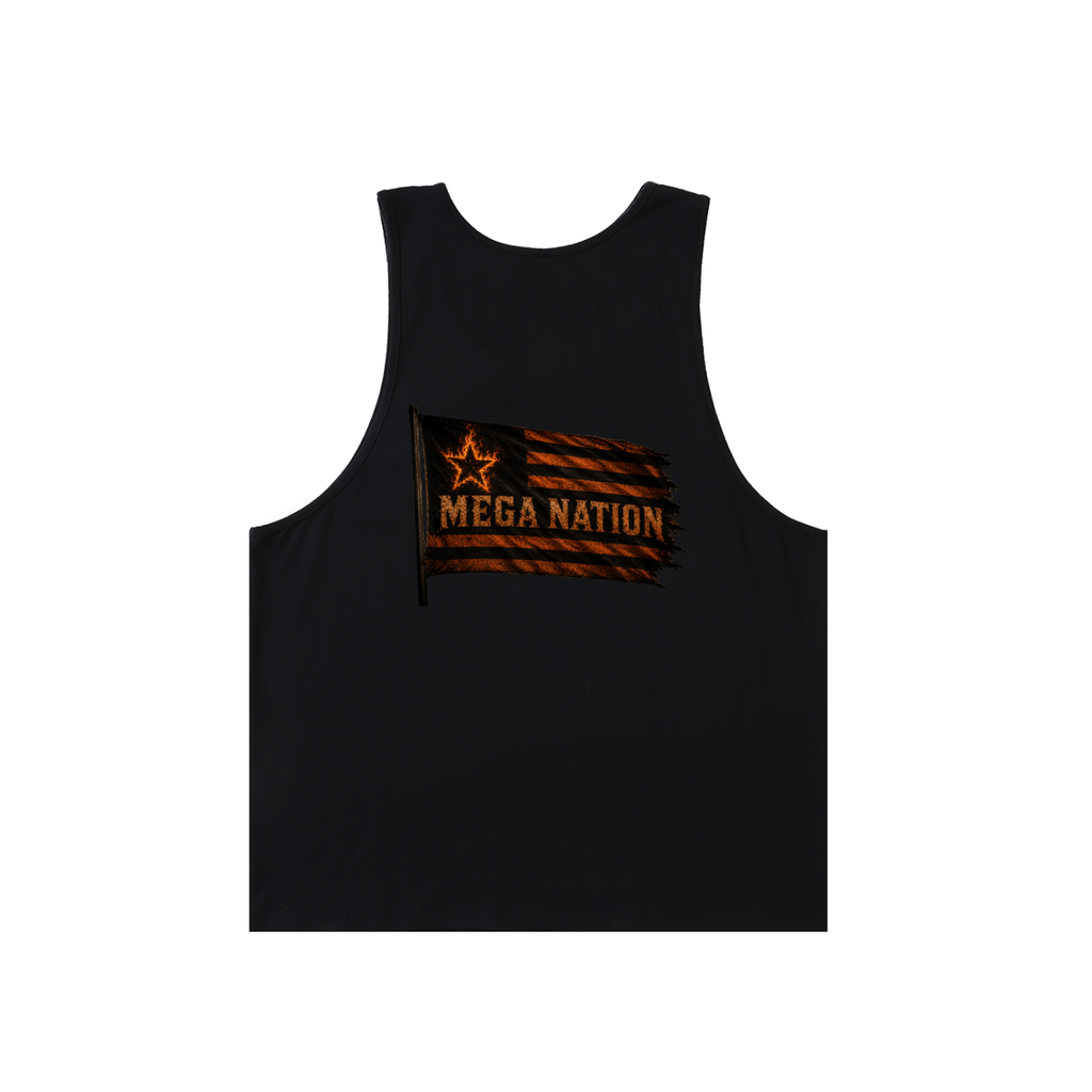 Mega Nation Flag (Front & Back Logo) Unisex Loose Tank Top (2 colors)
