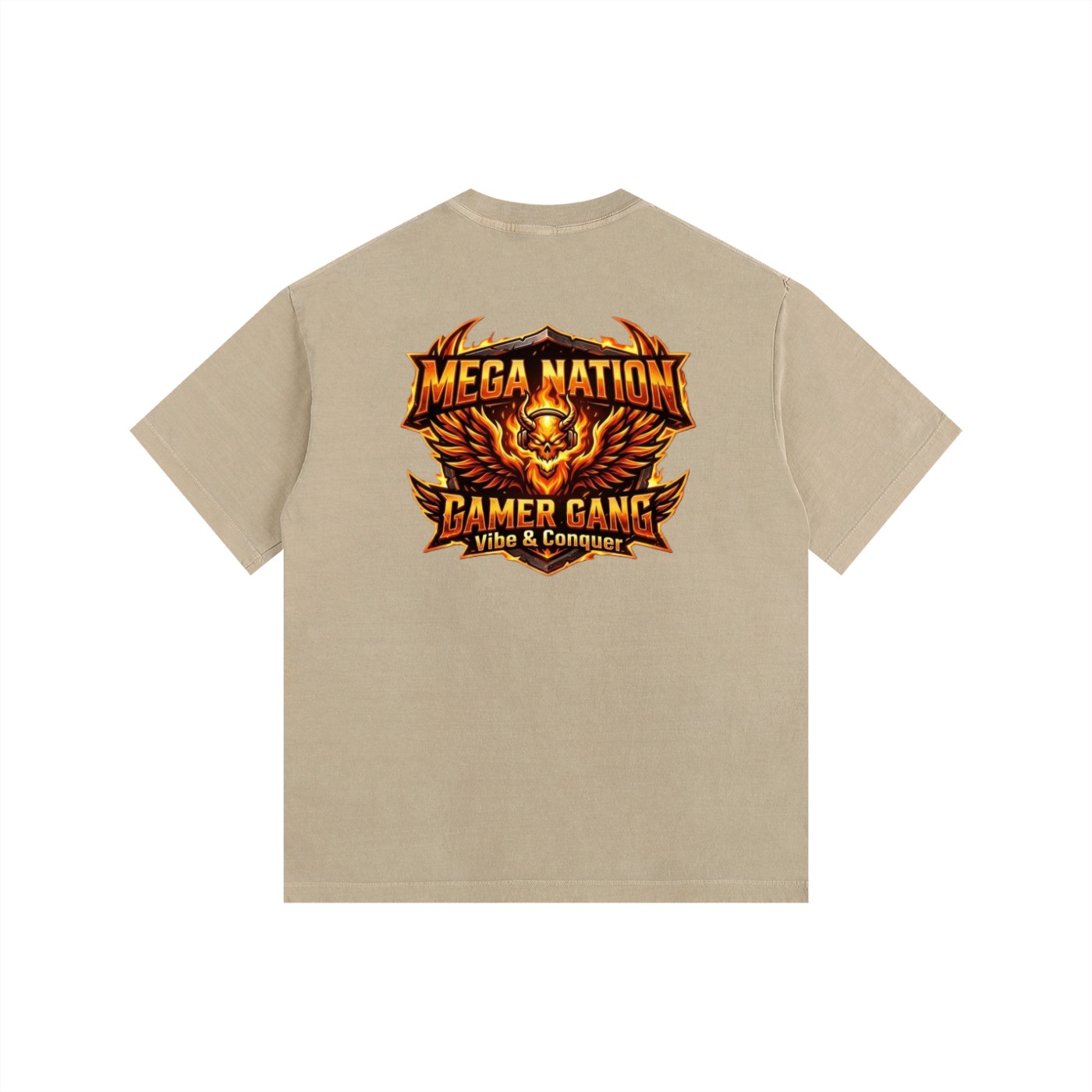 MNA Vibe & Conquer (Front and Back Logo) Oversized Cotton T-Shirt (9 colors)