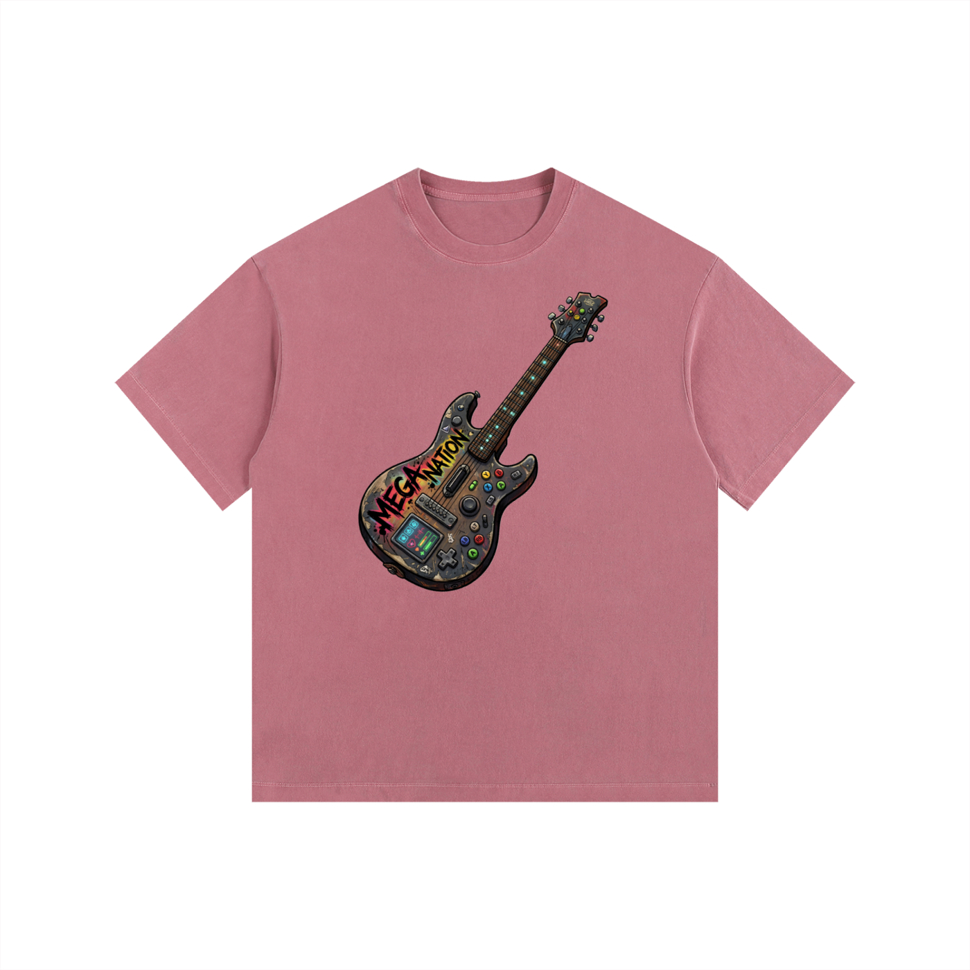 Mega Nation Gamer Guitar 2 Oversized Cotton T-Shirt (11 colors)