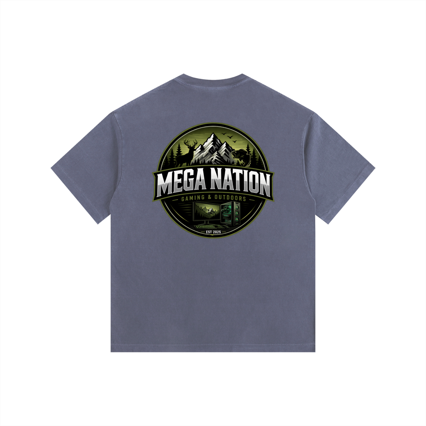 MNA Gaming & Outdoors (Front and Back Logo) Oversized Cotton T-Shirt (8 colors)