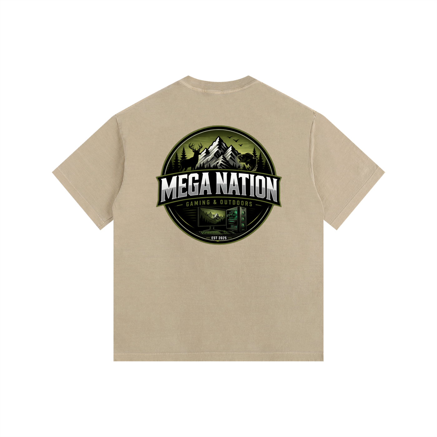 MNA Gaming & Outdoors (Front and Back Logo) Oversized Cotton T-Shirt (8 colors)