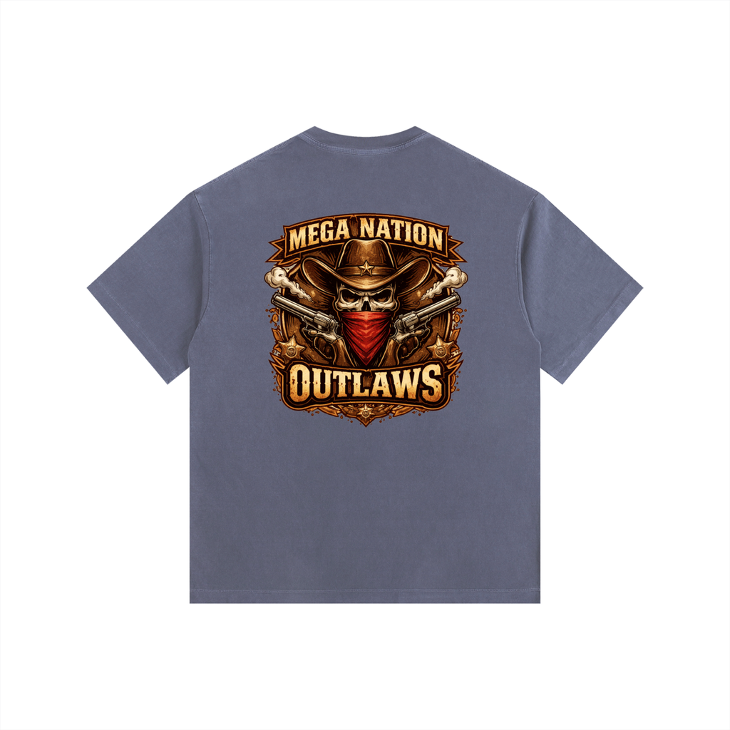 MNA Mega Nation Outlaws (Front and Back Logo) Oversized Cotton T-Shirt (9 colors)