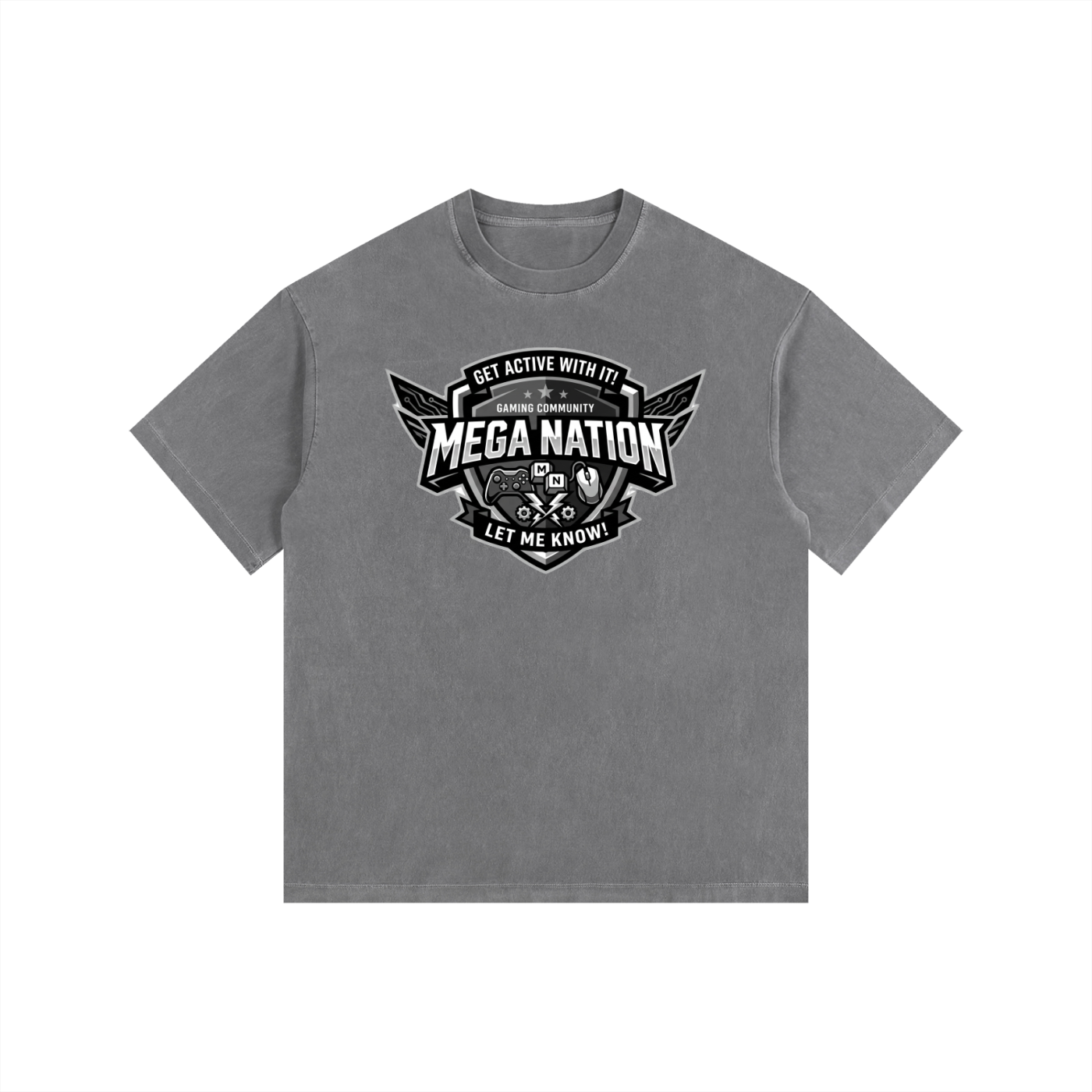 Mega Nation Gaming Community Oversized Cotton T-Shirt (11 colors)