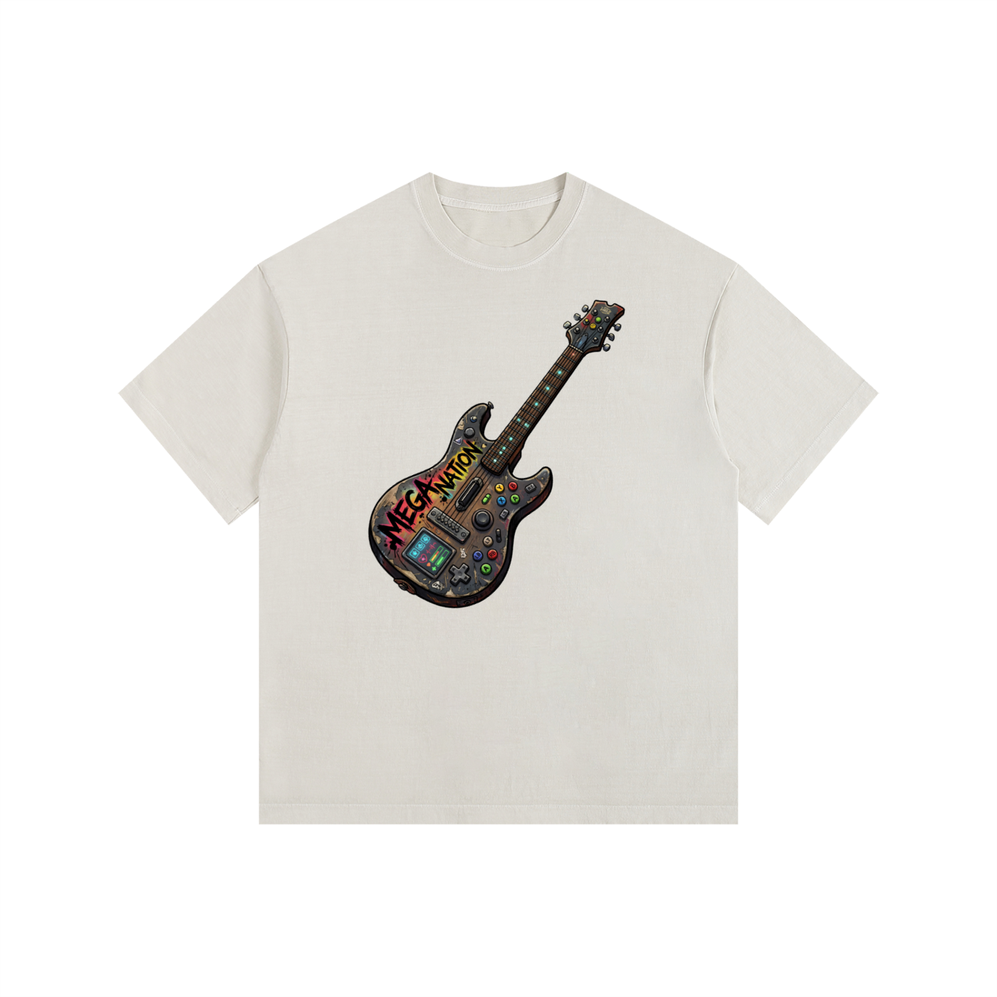 Mega Nation Gamer Guitar 2 Oversized Cotton T-Shirt (11 colors)