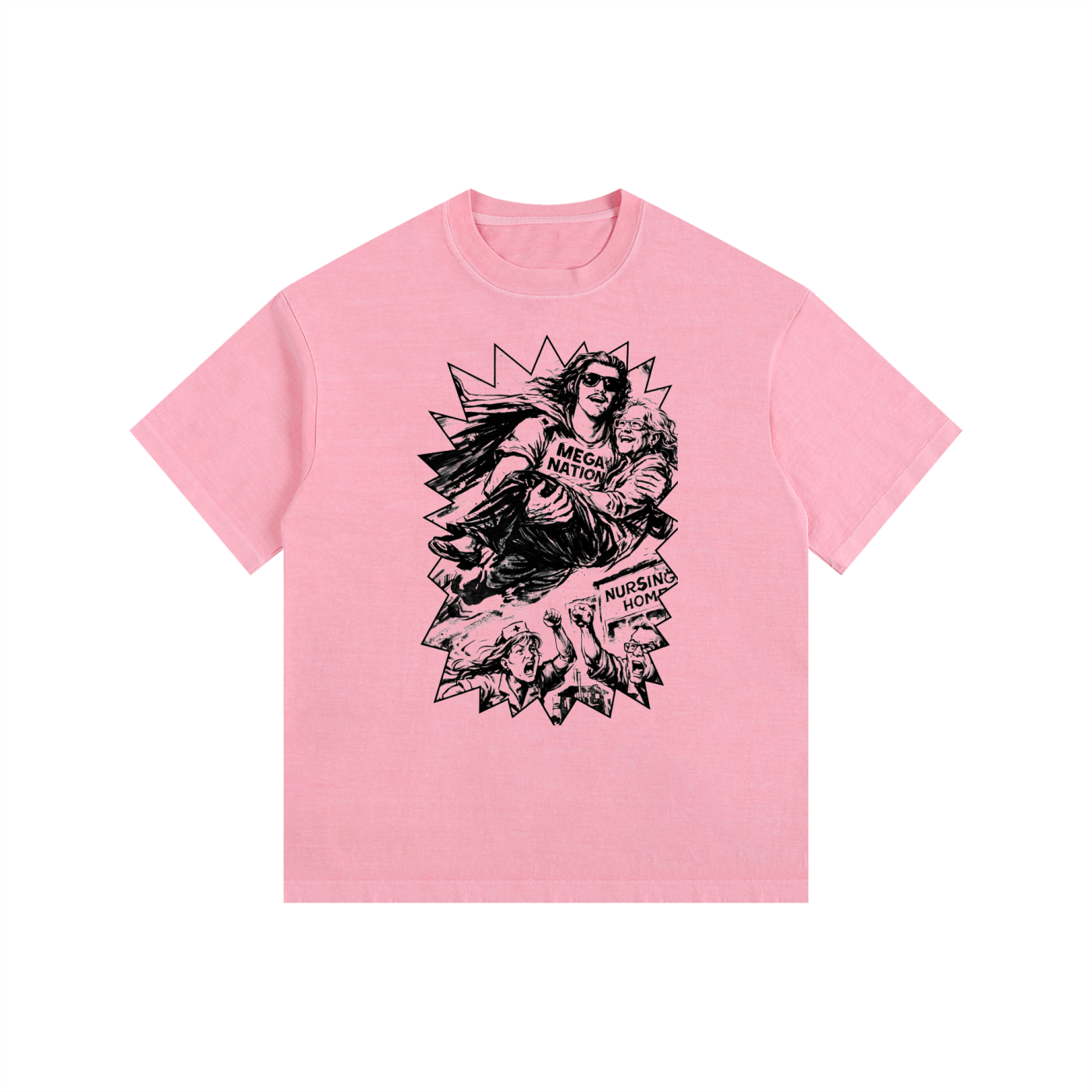 Mega Nation Memaw's Hero Oversized Cotton T-Shirt (6 colors)