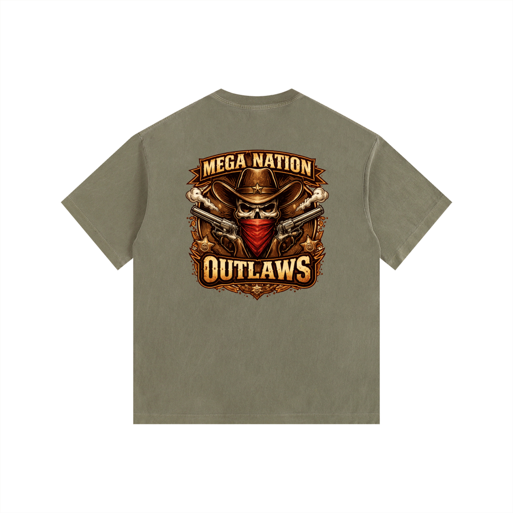 MNA Mega Nation Outlaws (Front and Back Logo) Oversized Cotton T-Shirt (9 colors)