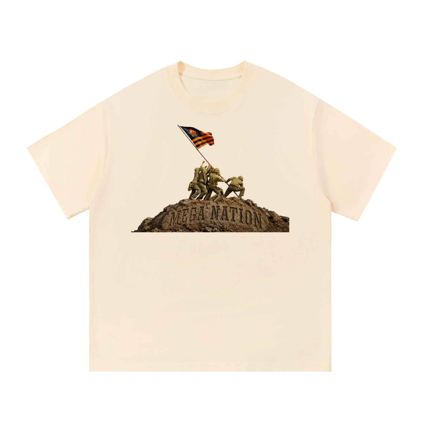 Mega Nation Flag Raising Essential Cotton T-Shirt (8 colors)