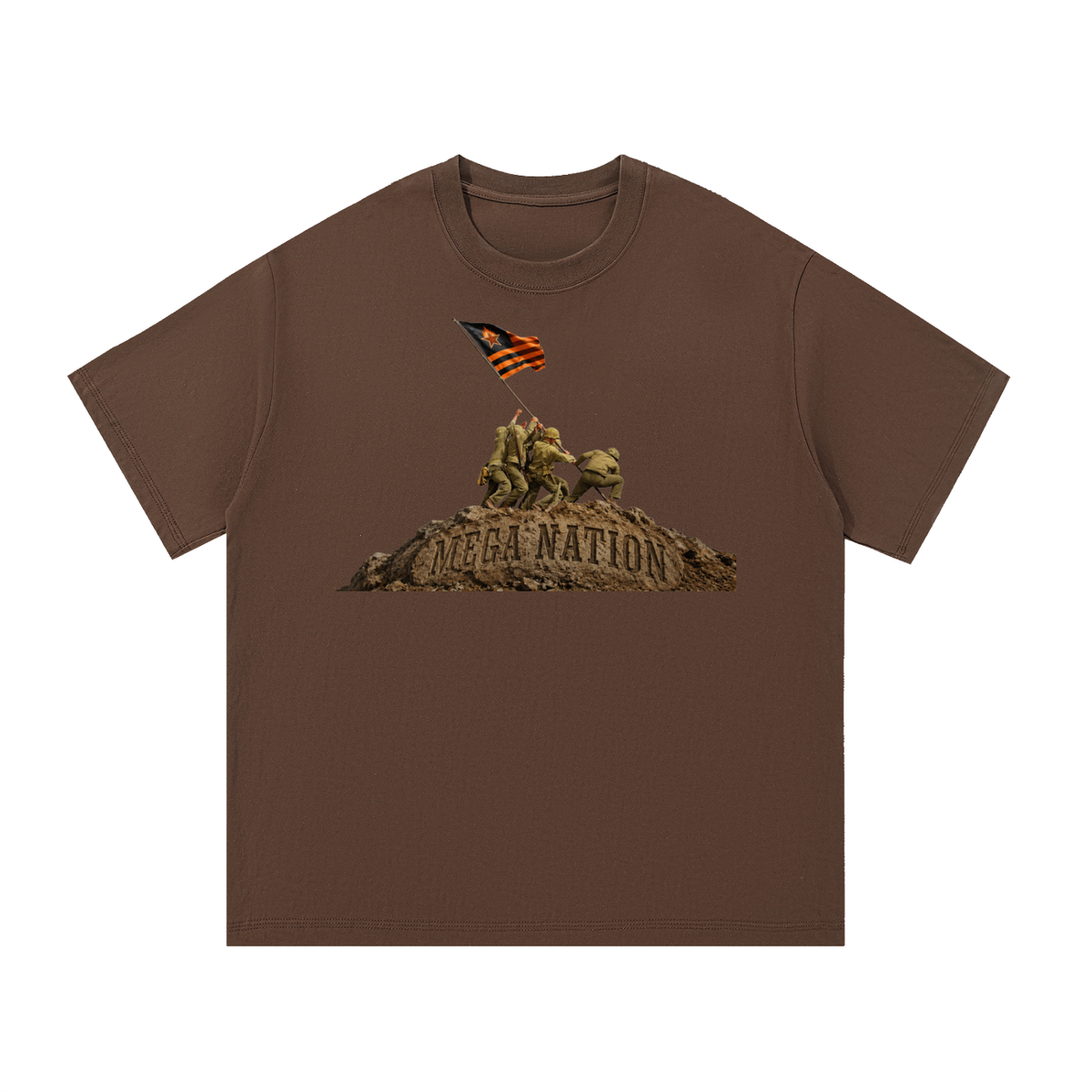 Mega Nation Flag Raising Essential Cotton T-Shirt (8 colors)